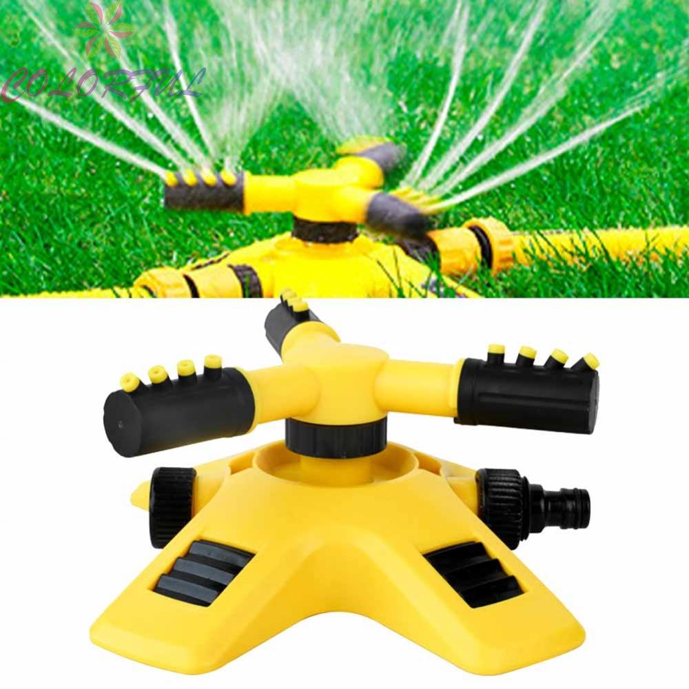 【COLORFUL】360 Sprinkler Automatic 3 Arm Rotating Water Sprinkler Garden