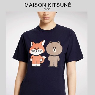 แฟชั่นใหม่ล่าสุด เสื้อยืดแขนสั้น พิมพ์ลาย x LINE FRIENDS สําหรับผู้ชาย และผู้หญิง