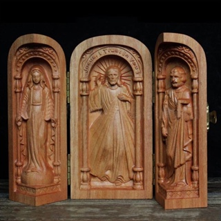 [CSS] หางไม้แกะสลักพระเยซู สามชิ้น และล็อคด้านข้าง สําหรับตกแต่งโต๊ะ ของขวัญ