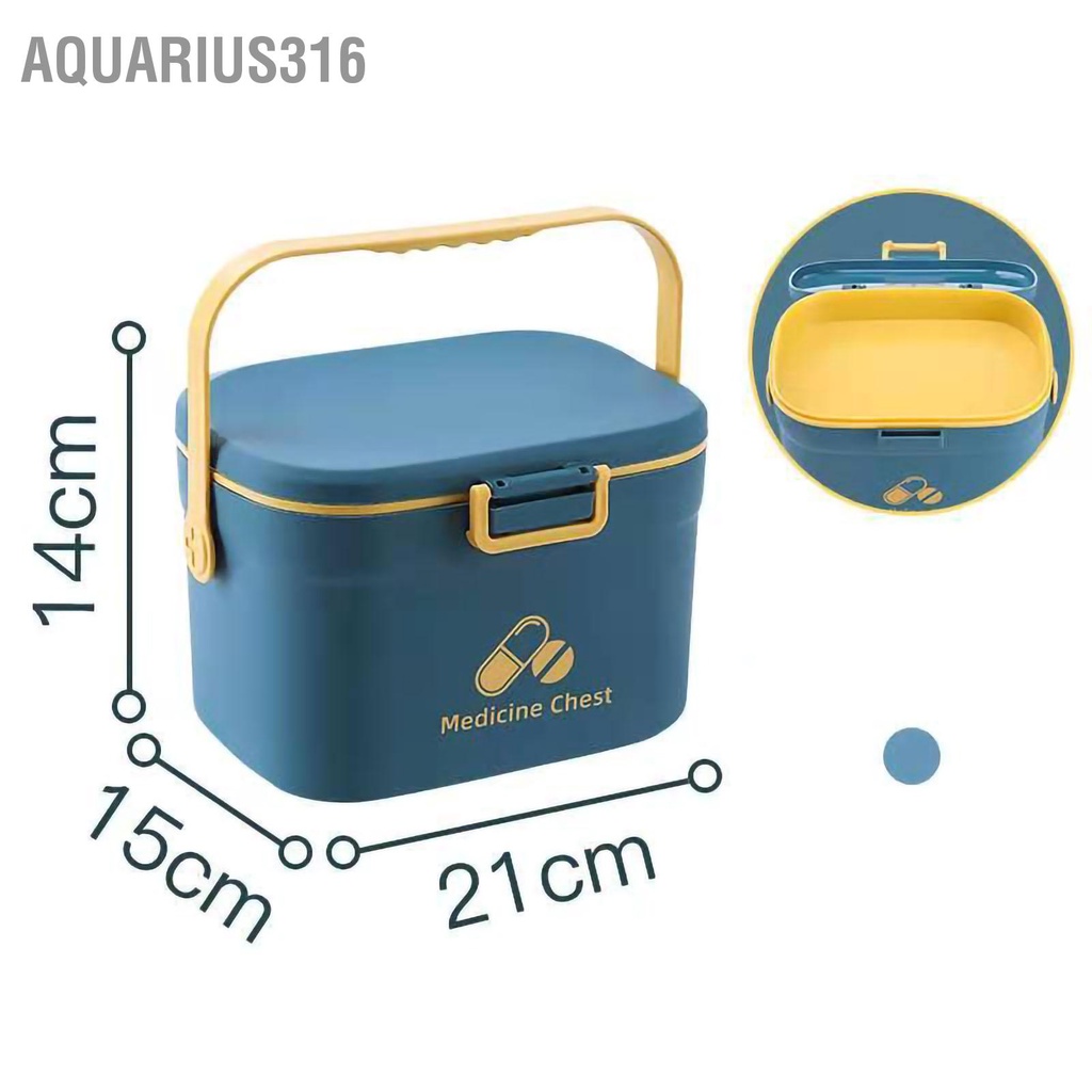 aquarius316-กล่องยากล่องเก็บยาเย็บภาชนะดีบุก-pp-2-ชั้นแบบพกพาสำหรับโฮมออฟฟิศ