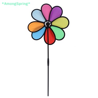 Amongspring&gt; กังหันลม ลายดอกเดซี่ หลากสีสัน สําหรับตกแต่งสวน กลางแจ้ง
 ใหม่