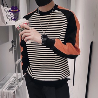 เสื้อกันหนาวลําลอง ลายทาง เข้ากับทุกการแต่งกาย แฟชั่นฤดูใบไม้ร่วง สําหรับผู้ชาย Y31P68