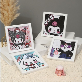 SANRIO ใหม่ ชุดงานจิตรกรรมเม็ดบีด ทรงเพชรกลม โมเสก ลายการ์ตูน Hello Kitty Kuromi 5D แฮนด์เมด DIY สําหรับตกแต่งห้องเด็ก