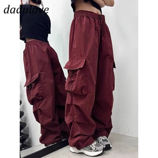 DaDulove💕 New American Ins High Street Hip-hop Multi-pocket Casual Pants Niche High Waist Wide Leg Pants Trousers