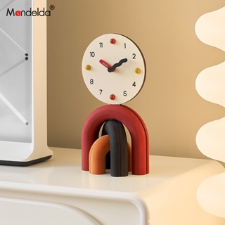 [พร้อมส่ง] Mandelda นาฬิกาตั้งโต๊ะ สไตล์สร้างสรรค์ สําหรับตกแต่งบ้าน ห้องนั่งเล่น ตู้ทีวี