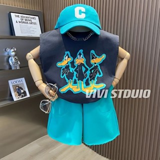 พร้อมส่ง ลดกระหน่ํา เสื้อยืดแขนกุด ผ้าฝ้ายแท้ ขนาดใหญ่ สไตล์ญี่ปุ่น เกาหลีใต้ เหมาะกับฤดูร้อน สําหรับเด็กผู้ชาย