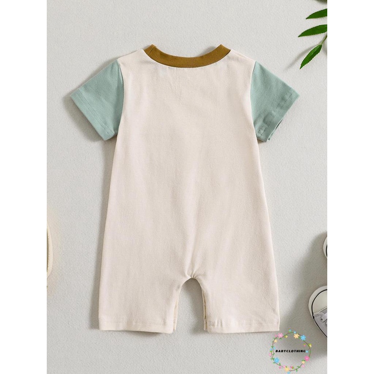 babyclothes-ชุดจั๊มสูท-รอมเปอร์-คอกลม-แขนสั้น-สีตัดกัน-ลําลอง-ฤดูร้อน-สําหรับเด็กผู้ชาย-เด็กผู้หญิง