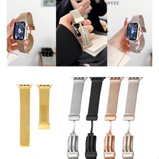 สายนาฬิกาข้อมือสเตนเลส แม่เหล็ก สําหรับ Apple Watch Ultra 49 มม. 45 มม. 41 มม. 40 มม. 44 มม. iWatch series 8 7 6 5 4