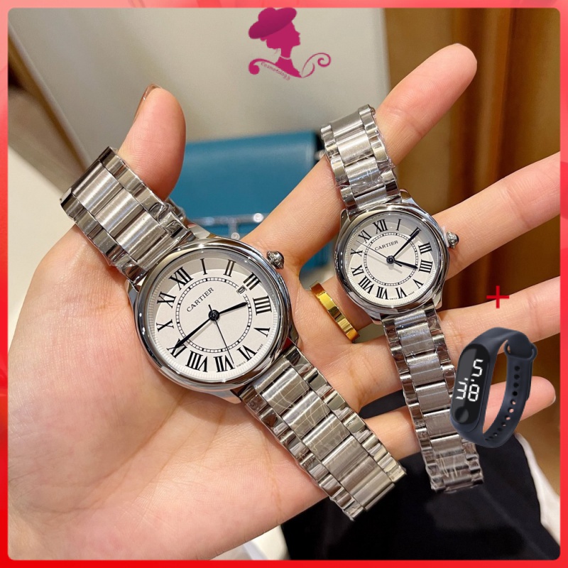 c-r-นาฬิกาคู่-นาฬิกาข้อมือผู้หญิง-นาฬิกาผู้ชาย-นาฬิกาข้อมือควอตซ์แฟชั่น-สายแสตนเลส-สําหรับผู้ชาย-และผู้หญิง-71732