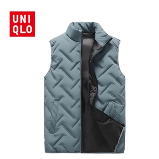 Uniqlo เสื้อแจ็กเก็ต เสื้อกั๊ก ขนนก แบบหนา ให้ความอบอุ่น ขนาดใหญ่ แฟชั่นฤดูใบไม้ร่วง และฤดูหนาว สไตล์เกาหลี สําหรับผู้ชาย [M-5XL]