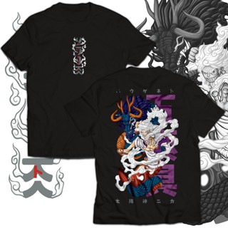 [S-5XL]เกม เสื้อยืดอนิเมะ One Piece - ลัฟฟี่เกียร์ 5 x ไข่โตะ x โอนิกิชิม่า เสื้อยืดผู้ชาย chicS-5XL