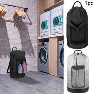 Oxford Cloth Waterproof Travel Large Capacity Heavy Duty Mesh Pocket With Shoulder Straps College Dorm Laundry Backpack