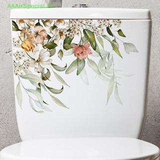 Aaairspecial สติกเกอร์ติดผนัง ลายดอกไม้ ใบไม้ มีกาวในตัว สีเขียว สําหรับตกแต่งบ้าน ห้องน้ํา ห้องนั่งเล่น