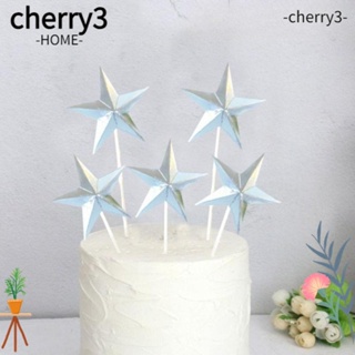 Cherry3 ท็อปเปอร์คัพเค้ก สองด้าน 4.33 นิ้ว x 1.77 นิ้ว คละสี สีทอง สีเงิน สําหรับตกแต่งเค้กวันเกิด 100 ชิ้น