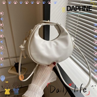 Daphne กระเป๋าสะพายไหล่ กระเป๋าถือ สะพายข้าง หนัง PU สีพื้น สไตล์มินิมอล แฟชั่นสําหรับสตรี