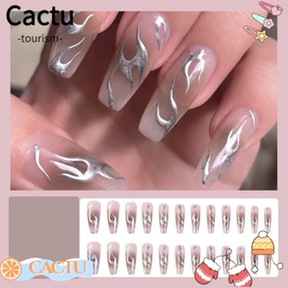 Cactu เล็บปลอม แบบเต็มหัว ทรงสี่เหลี่ยม DIY