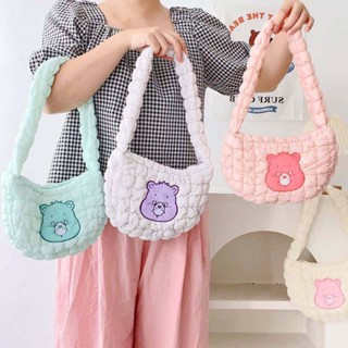 กระเป๋าสะพายแฟชั่น puffy CAREBEAR - มีทั้งหมด 4 ลาย - งานนุ่ม ลื่น - ขนาด 22×16×5 cm