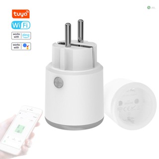 [พร้อมส่ง]Tuya ปลั๊กไฟอัจฉริยะ WiFi 16A ควบคุมผ่านแอป สมาร์ทโฟน พร้อม Alexa และ Google Home