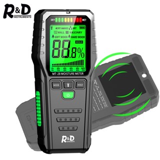 R&amp;D MT28 Inductive Wood Moisture Meter Digital Electrical Tester เครื่องมือวัดจอแสดงผล LCD Ectromagnetic Wave Timber Hygrometer