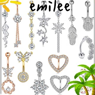 Emilee จิวสะดือ เจาะหน้าท้อง บาร์ แบบห้อย แฟชั่น