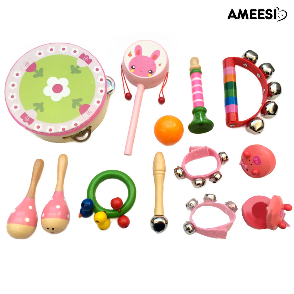 ameesi-เครื่องดนตรีเคาะ-เพื่อการเรียนรู้-สําหรับเด็กวัยหัดเดิน-13-ชิ้น-ต่อชุด