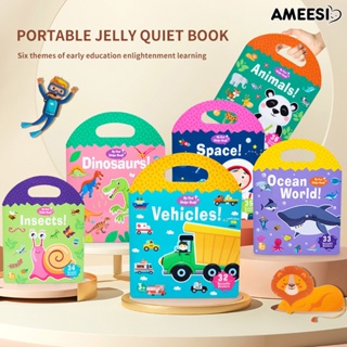 Ameesi หนังสือกระดาษทรายเจลลี่ กันน้ํา ใช้ซ้ําได้ เพื่อการเรียนรู้ สําหรับเด็กอนุบาล