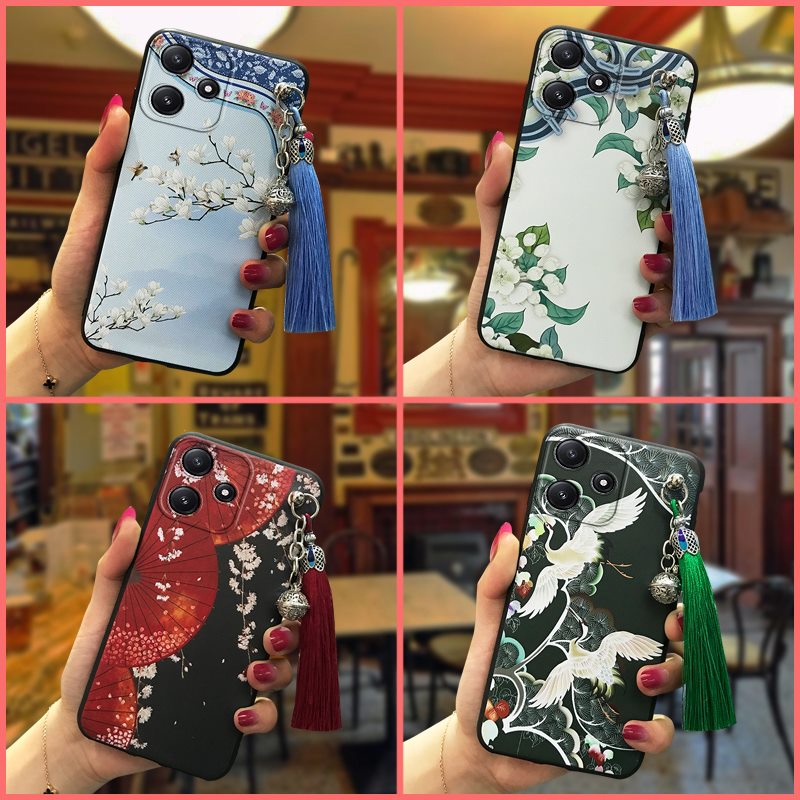 soft-case-back-cover-phone-case-for-redmi-note12r-tassel-chinese-style-silicone-shockproof-anti-dust-anti-knock-protective