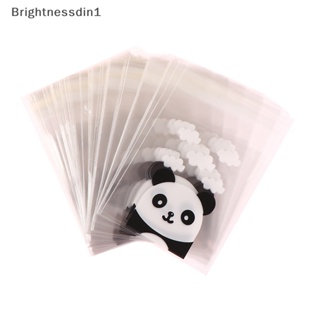 [Brightnessdin1] ถุงขนมคุกกี้ ลายแพนด้า มีกาวในตัว สําหรับตกแต่งงานแต่งงาน 100 ชิ้น ต่อแพ็ค
