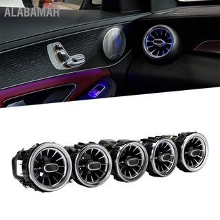 ALABAMAR 5pcs 3 สีด้านหน้า LED Turbine Air Vent Ambient Light Kit สำหรับ MercedesBenz C GLCClass W205 X253 20152018