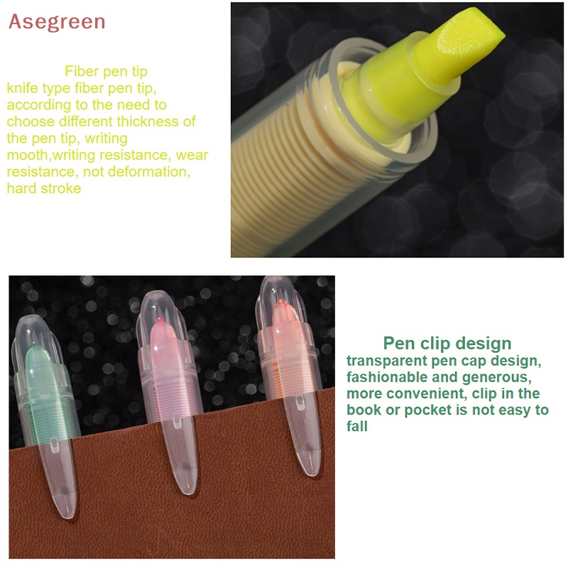 asegreen-ปากกามาร์กเกอร์-สองหัว-สีพื้น-เครื่องเขียน-สําหรับนักเรียน