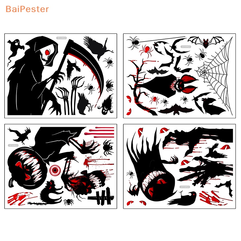 baipester-สติกเกอร์-ลายฮาโลวีน-ผีมือ-เงา-ค้างคาว-แมงมุม-เว็บ-helloween-ตกแต่งปาร์ตี้-สติกเกอร์ไฟฟ้าสถิต
