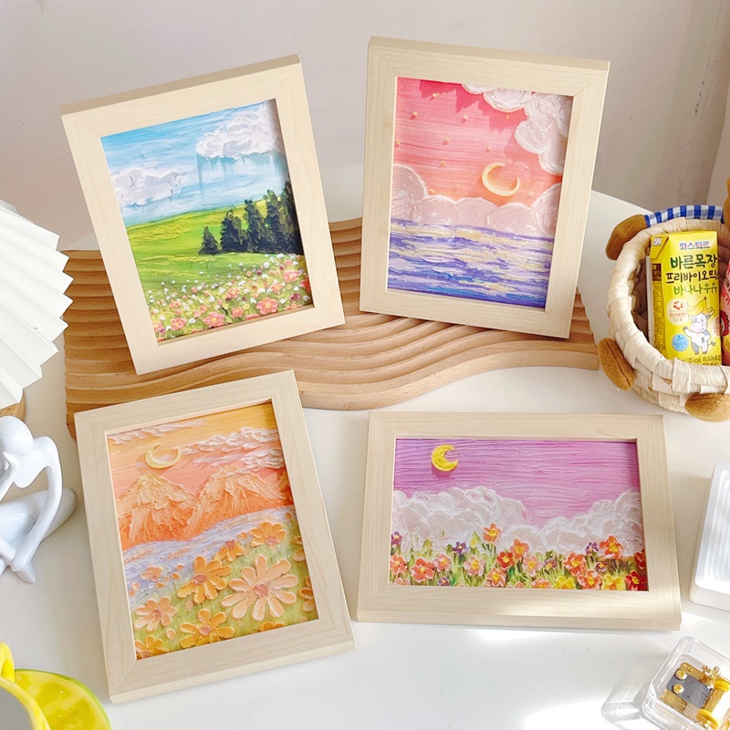 ins-ภาพวาดสีน้ํามัน-กรอบภูมิทัศน์-ผลิตภัณฑ์-การถ่ายภาพ-ตกแต่งพื้นหลัง-อุปกรณ์ประกอบฉาก-มือวาด-ตกแต่งบ้าน