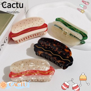 Cactu กิ๊บติดผม พลาสติก รูปแฮมเบอร์เกอร์ ปู ขนาดใหญ่ ของขวัญ สําหรับเด็กผู้หญิง