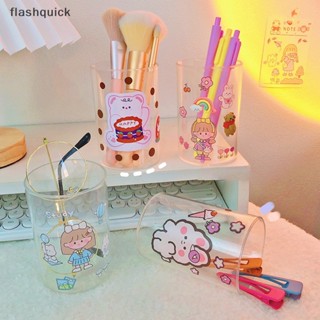 Flashquick กล่องใส่ปากกา แปรงแต่งหน้า ดินสอ อะคริลิค แบบตั้งโต๊ะ