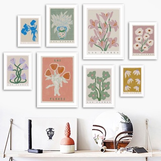 แจกันดอกไม้ วินเทจ พืช สีน้ํา นามธรรม ผนัง ศิลปะ ภาพวาดผ้าใบ นอร์ดิก โปสเตอร์พิมพ์ ผนัง รูปภาพ สําหรับตกแต่งผนัง ห้องนั่งเล่น