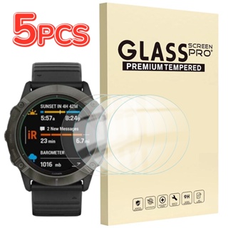ฟิล์มกระจกนิรภัยกันรอยหน้าจอ HD สําหรับ Garmin Fenix 6 6S 6X Pro Sapphire Smartwatch Fenix 6 6S 6X 5 ชิ้น 1 แพ็ค