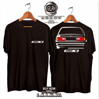 Short Sleeve BMW E30 Car Print Combed Cotton T Shirt for Men |   BAJU MOBIL BMW E30 E 30 REAR  OTOMOTIF - GILAN CLOTH