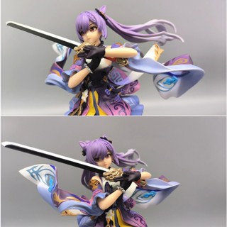 Keqing Genshin โมเดลฟิกเกอร์ PVC อนิเมะ Genshin Impact Girl ขนาด 24 ซม. สําหรับตกแต่งโต๊ะ