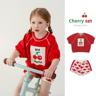 สินค้า 「สินค้าลิขสิทธิ์แท้」Iris kids IKS41907-IKP41908 cherry shirt - pants เสื้อผ้าเด็ก เสื้อ กางเกง ชุดเซ