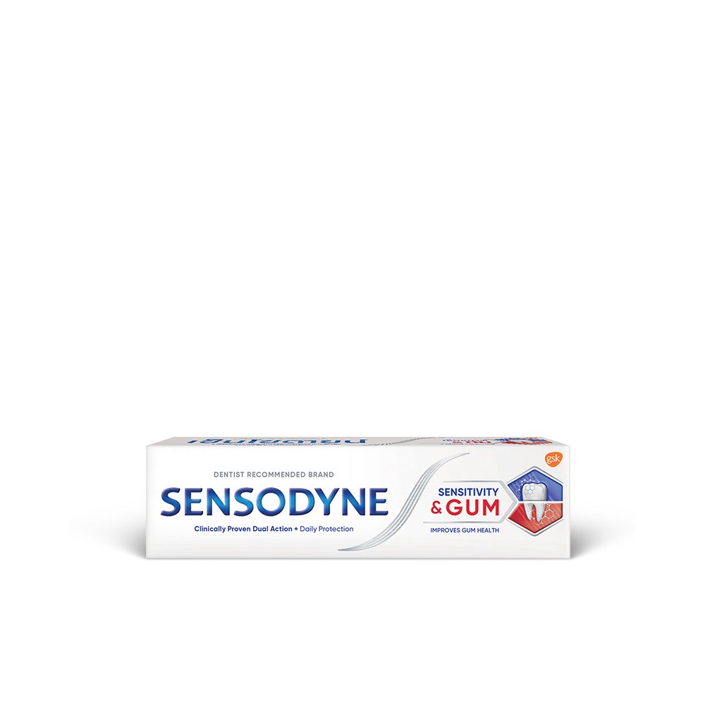 ภาพหน้าปกสินค้าSENSODYNE SENSITIVITY & GUM 100G เซ็นโซดายน์ ยาสีฟัน สูตร เซ็นซิทิวิตี้ & กัม Dual Action ลดอาการเสียวฟัน และช่วยให้สุขภาพเหงือกดีขึ้น 100 กรัม จากร้าน sensodynethailand บน Shopee