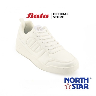 Bata บาจา ยี่ห้อ North Star รองเท้าผ้าใบแบบผูกเชือก รองเท้าผ้าใบแฟชั่น สนีกเกอร์ สำหรับผู้ชาย สีขาว 8211190