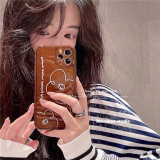 Transparent Brown Line Flowers Phone Case For Iphone11 Phone Case for iphone 12pro New XR iPhone X Transparent Xsmax 14 Cute 13 Trendy 6 Female 78plus