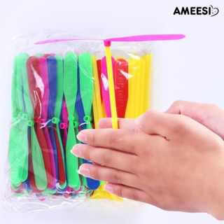 Ameesi 100 ชิ้น แมลงปอ รูปร่างมือ ผลัก ใบพัดบิน กลางแจ้ง กีฬา เกม ของเล่นเด็ก