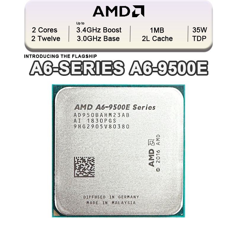 ซ็อกเก็ตโปรเซสเซอร์ CPU AMD A6-Series A6-9500E A6 9500E 3.0 GHz ...