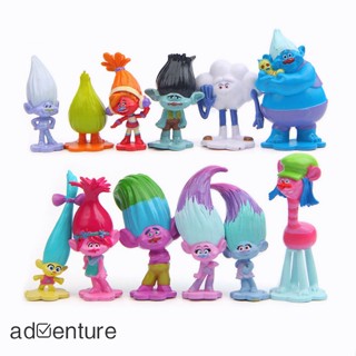 Adven โมเดลตุ๊กตาฟิกเกอร์ Trolls Poppy ของเล่นสําหรับเด็ก 12 ชิ้น ต่อล็อต