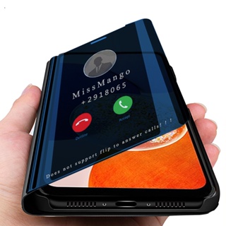 เคสโทรศัพท์มือถือหนัง ฝาพับแม่เหล็ก กันกระแทก พร้อมกระจก สําหรับ Samsung Galaxy A14 4G A34 A54 5G A 14 34 54