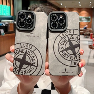 STONE ISLAND เคสโทรศัพท์มือถือหนังนิ่ม กันลื่น ลายหินเกาะ สําหรับ iPhone 14 13 12 11 Pro MAX XS MAX XR XS X 7 8 Plus SE