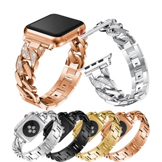 สายนาฬิกาข้อมือสแตนเลส สําหรับ Smartwatch Series SE 2345678 สายนาฬิกาข้อมือสมาร์ทวอทช์ แบบโลหะ สําหรับ Smart Watch 38 มม. 40 มม. 41 มม. 42 มม. 44 มม. 45 มม. 49 มม.