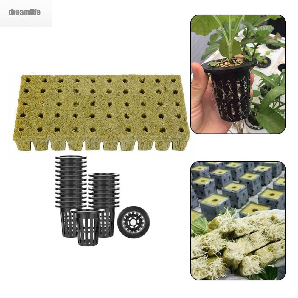 dreamlife-all-in-one-hydroponic-gardening-kit-50-net-cups-and-rock-fiber-cubes-for-efficient-plant-growth