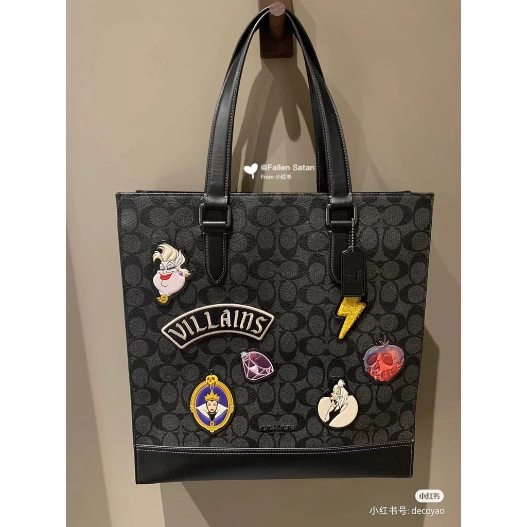 coach-cc559-disney-graham-กระเป๋าสะพายไหล่ผู้ชาย-กระเป๋าโท้ทขนาดใหญ่-ความจุขนาดใหญ่-สไตล์ดิสนีย์